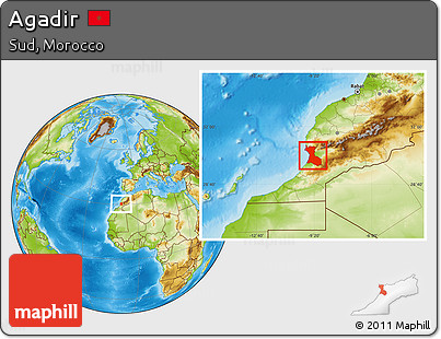 Physical Location Map of Agadir