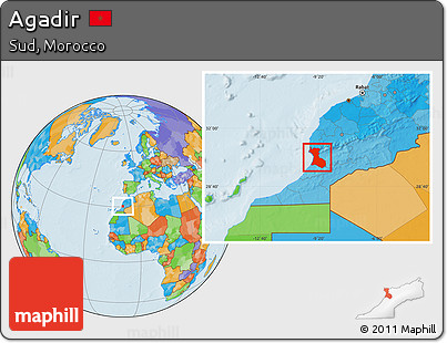 Political Location Map of Agadir