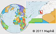 Political Location Map of Agadir, highlighted country