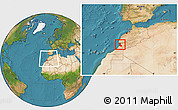 Satellite Location Map of Agadir, within the entire country