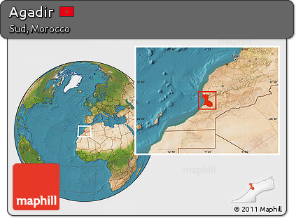 Satellite Location Map of Agadir