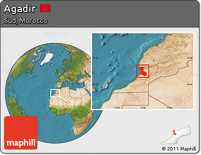 Satellite Location Map of Agadir