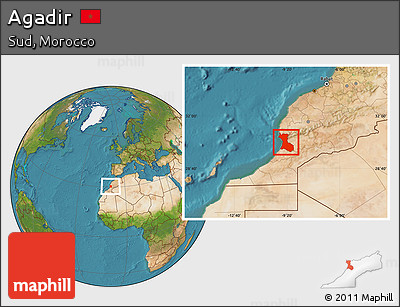 Satellite Location Map of Agadir