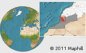 Satellite Location Map of Agadir, highlighted country, highlighted parent region