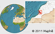 Satellite Location Map of Agadir, highlighted country