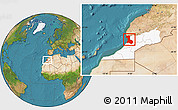 Satellite Location Map of Agadir, highlighted parent region