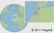 Savanna Style Location Map of Agadir, within the entire country
