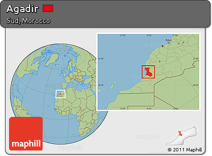 Savanna Style Location Map of Agadir