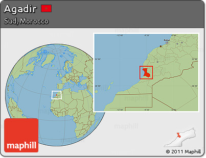 Savanna Style Location Map of Agadir