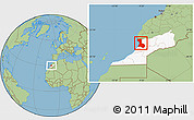 Savanna Style Location Map of Agadir, highlighted parent region
