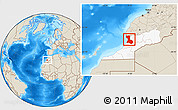 Shaded Relief Location Map of Agadir, highlighted parent region