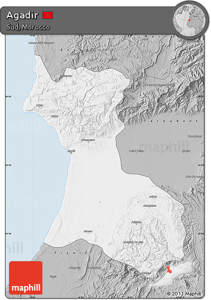 Gray Map of Agadir