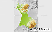 Physical Map of Agadir, lighten, desaturated
