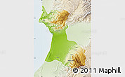 Physical Map of Agadir, lighten
