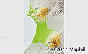 Physical Map of Agadir, lighten, semi-desaturated
