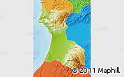 Physical Map of Agadir, political outside