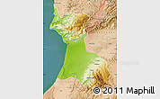 Physical Map of Agadir, satellite outside
