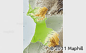 Physical Map of Agadir, semi-desaturated