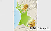 Physical Map of Agadir, shaded relief outside