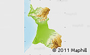 Physical Map of Agadir, single color outside