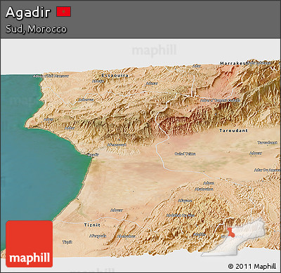 Satellite Panoramic Map of Agadir