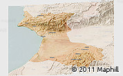 Satellite Panoramic Map of Agadir, lighten