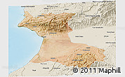 Satellite Panoramic Map of Agadir, shaded relief outside