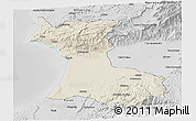 Shaded Relief Panoramic Map of Agadir, desaturated