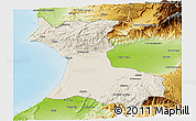 Shaded Relief Panoramic Map of Agadir, physical outside