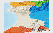 Shaded Relief Panoramic Map of Agadir, political outside
