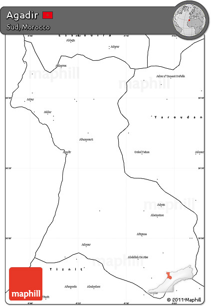 Blank Simple Map of Agadir