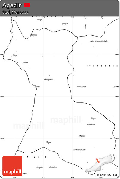 Blank Simple Map of Agadir