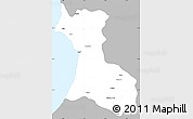 Gray Simple Map of Agadir, single color outside