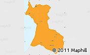 Political Simple Map of Agadir, single color outside
