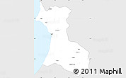Silver Style Simple Map of Agadir, single color outside