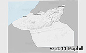 Gray 3D Map of Guelmin, single color outside