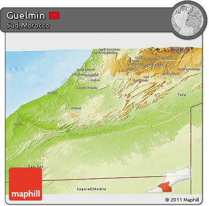 Physical 3D Map of Guelmin