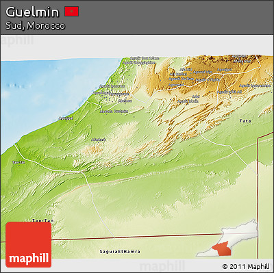 Physical 3D Map of Guelmin