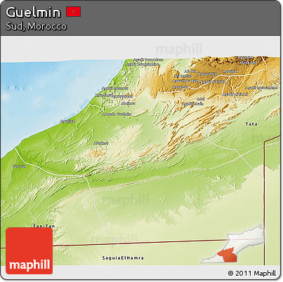 Physical 3D Map of Guelmin