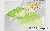 Physical 3D Map of Guelmin, lighten, desaturated