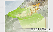 Physical 3D Map of Guelmin, semi-desaturated
