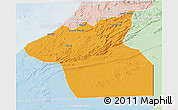 Political 3D Map of Guelmin, lighten