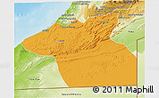 Political 3D Map of Guelmin, physical outside