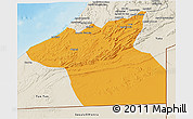 Political 3D Map of Guelmin, shaded relief outside