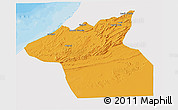 Political 3D Map of Guelmin, single color outside