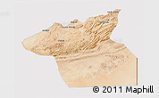 Satellite 3D Map of Guelmin, cropped outside