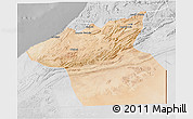 Satellite 3D Map of Guelmin, lighten, desaturated