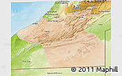 Satellite 3D Map of Guelmin, physical outside