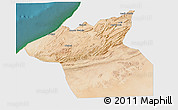 Satellite 3D Map of Guelmin, single color outside