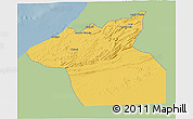 Savanna Style 3D Map of Guelmin, single color outside